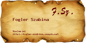 Fogler Szabina névjegykártya