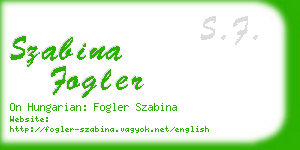 szabina fogler business card